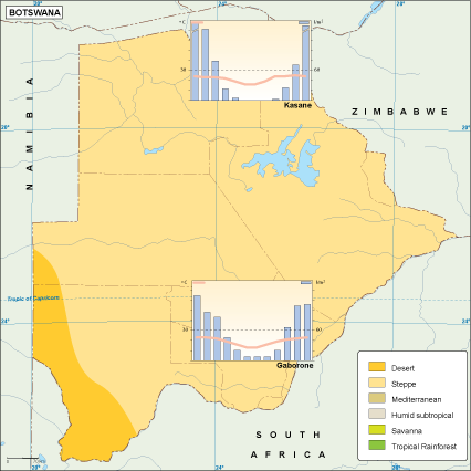 Botswana climate eps map vector