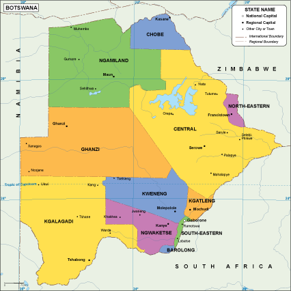 Botswana EPS map vector