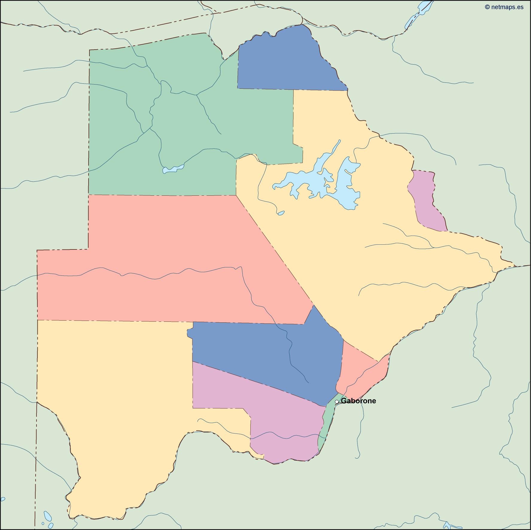 Botswana eps map vector