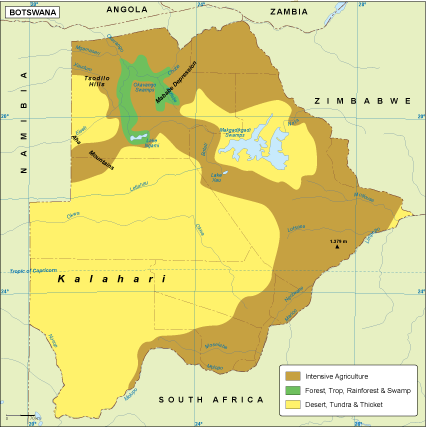 Botswana vegetation eps map vector