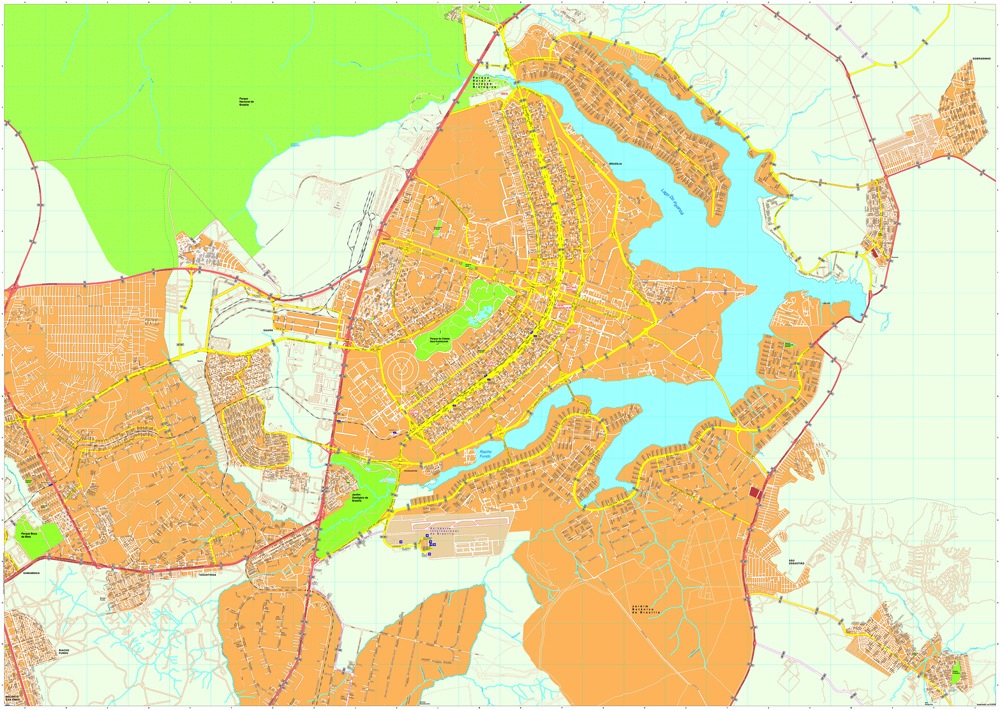 Brasilia eps map vector