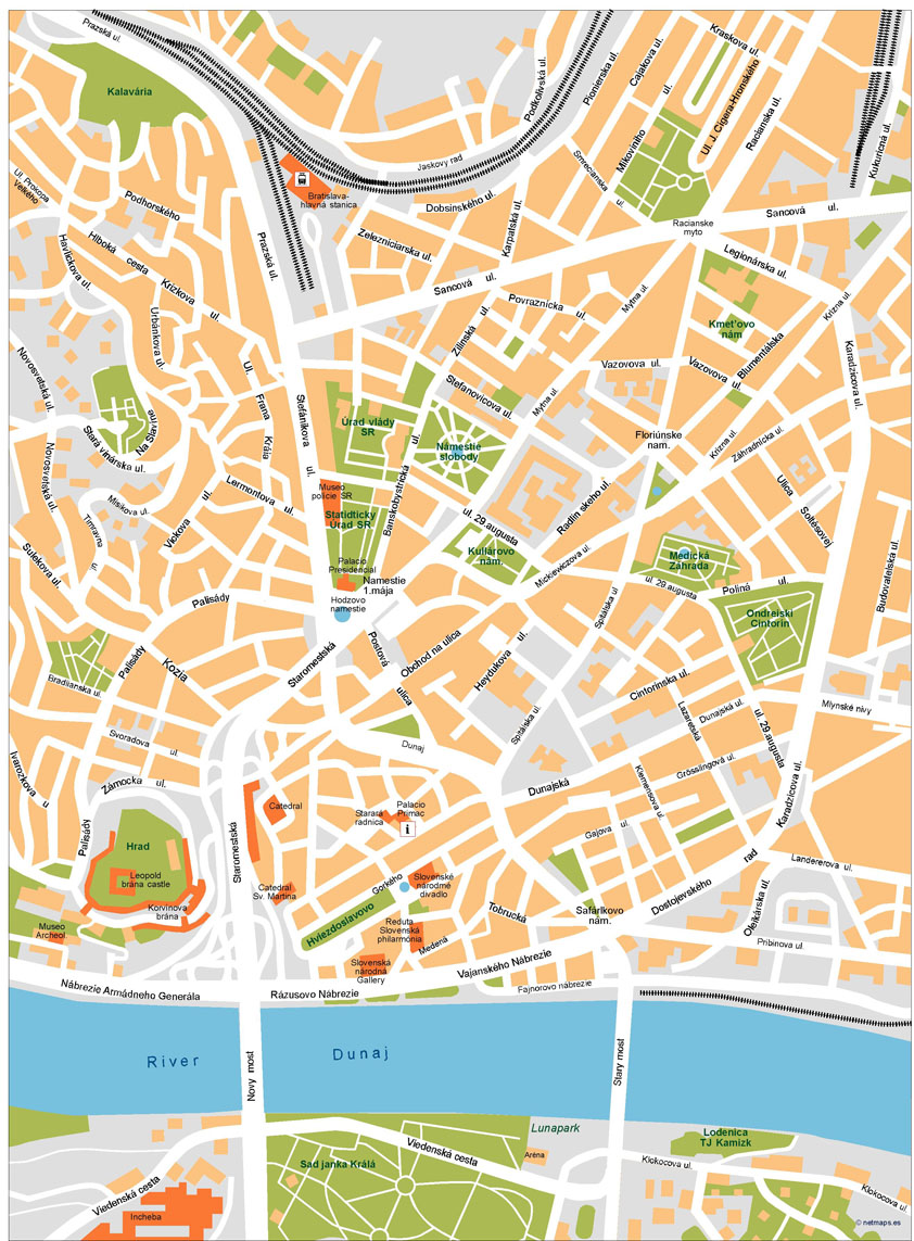 Bratislava Illustrator eps map vector