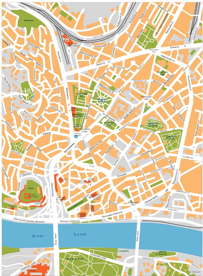 Bratislava eps illustrator vector map