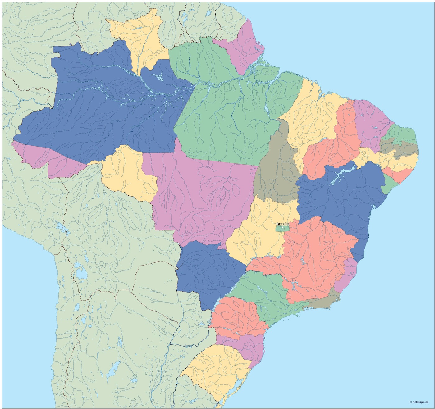 Brazil eps map vector
