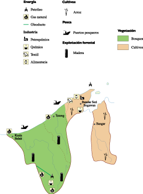 Brunei Economic eps map vector
