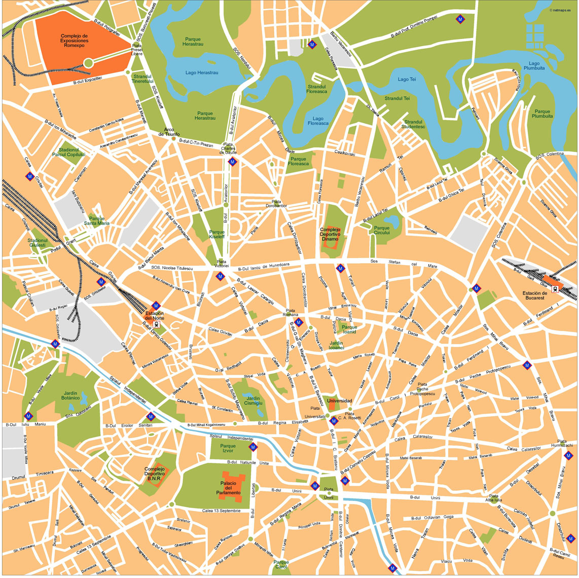 Bucarest Illustrator eps map vector