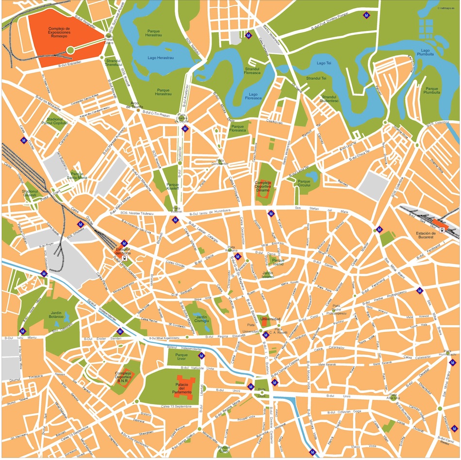 Bucharest eps illustrator vector map