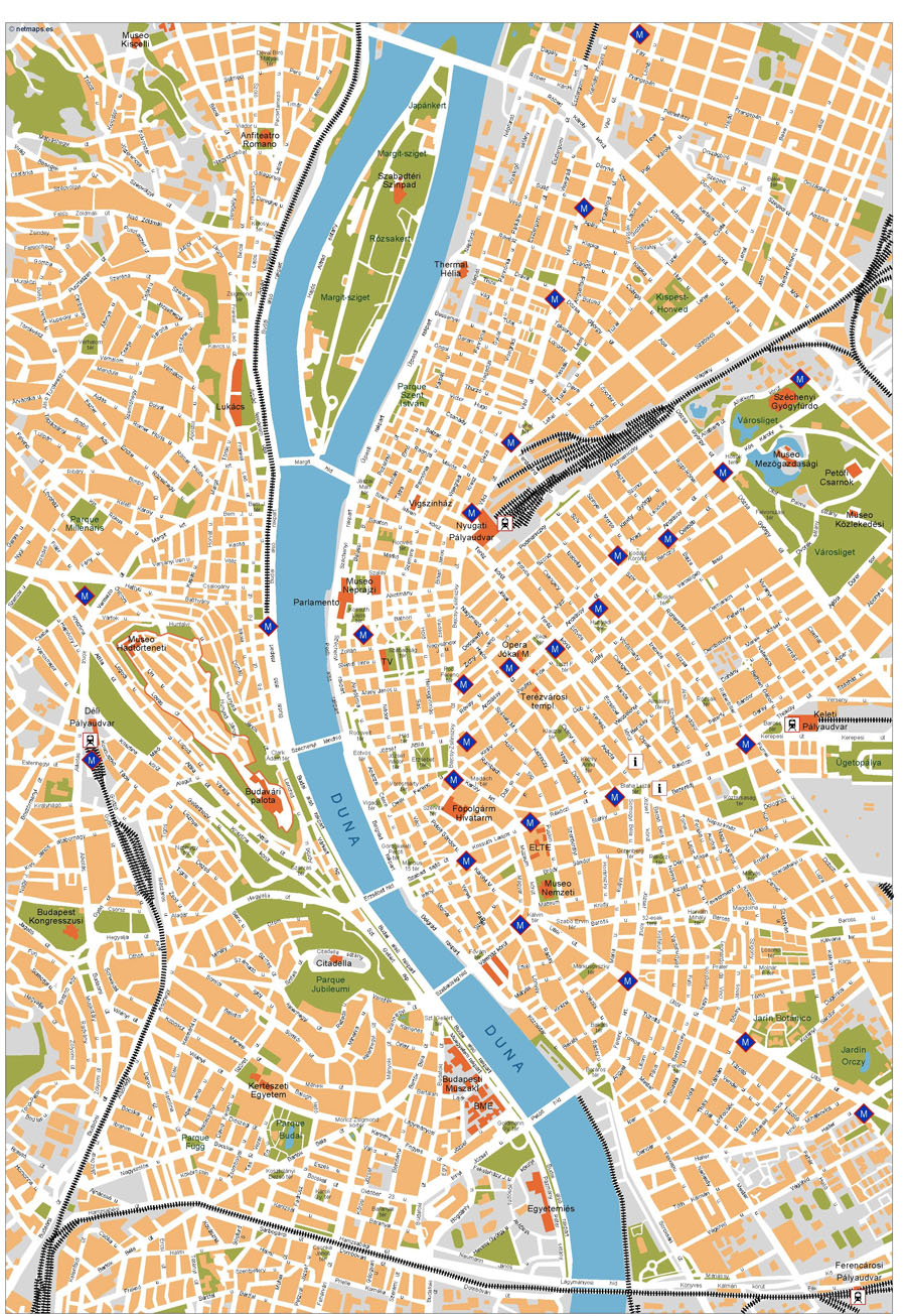 Budapest Illustrator eps map vector