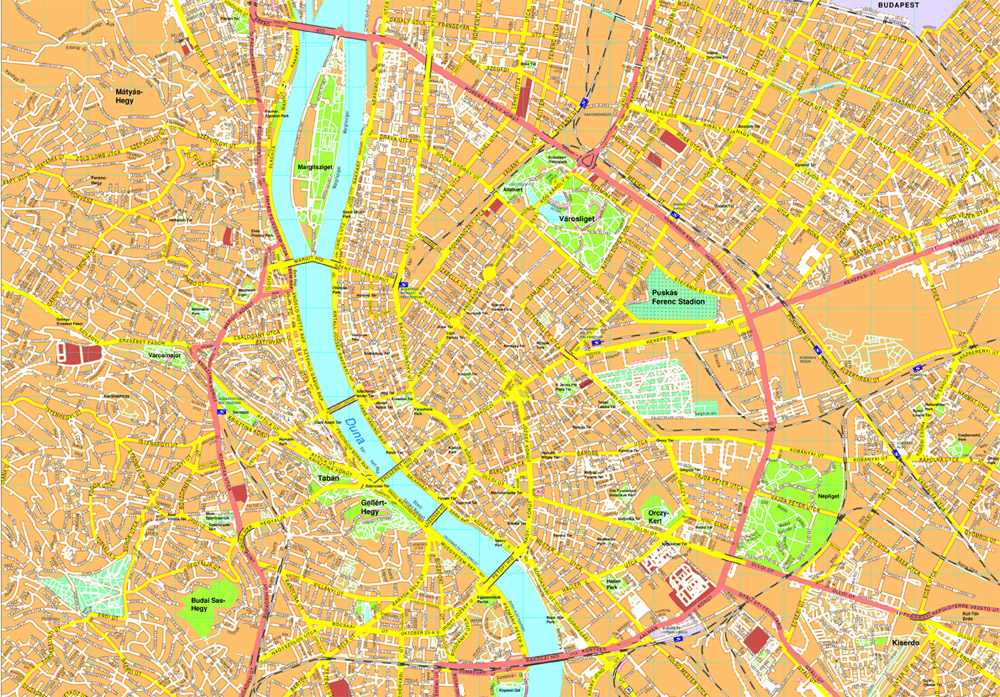 Budapest eps map vector