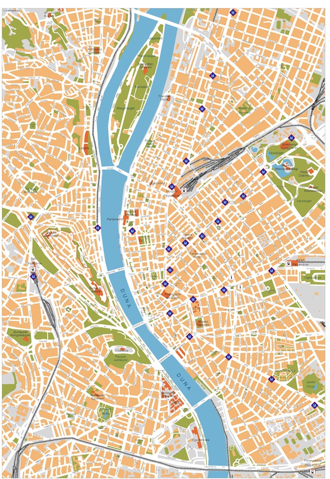 Budapest eps illustrator vector map