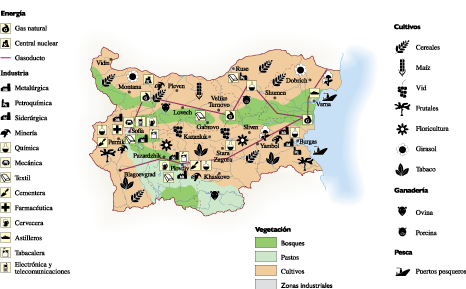 Bulgaria Economic eps map vector