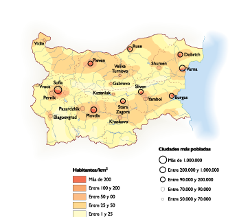 Bulgaria Population eps map vector