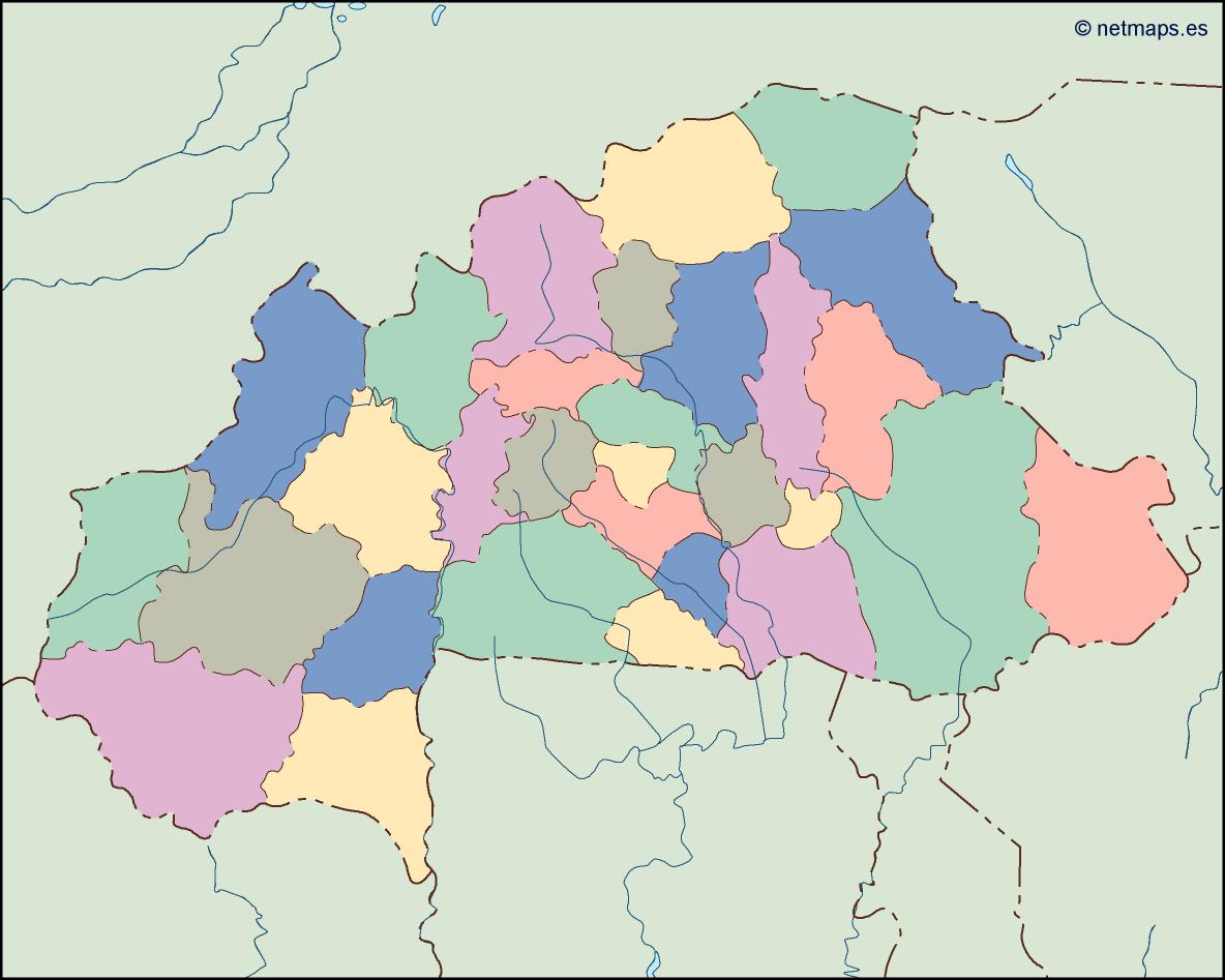 Burkina faso blind eps map vector