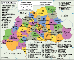 Burkina Faso EPS map vector