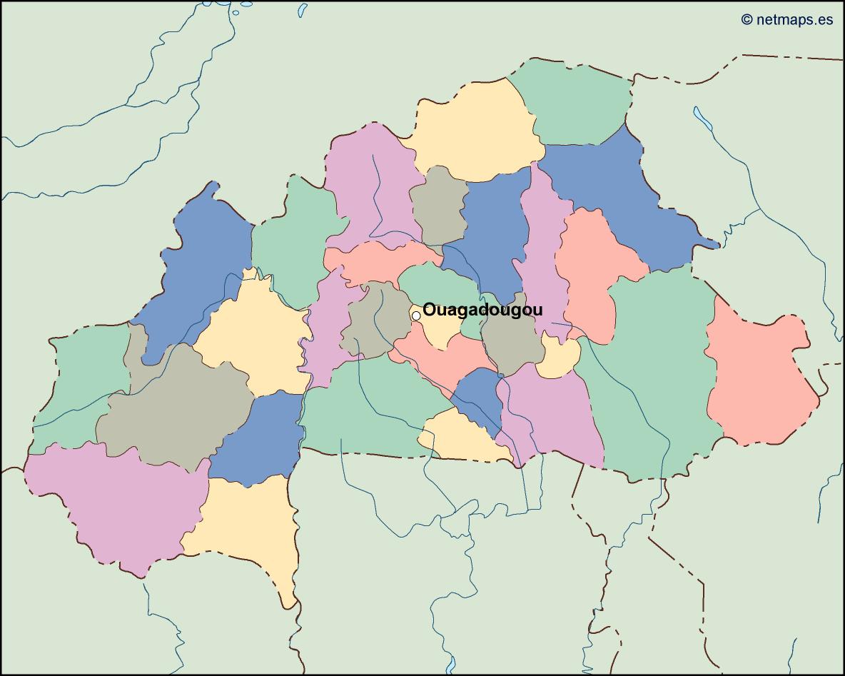 Burkina faso eps map vector