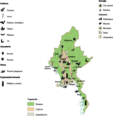 Burma Economic eps map vector