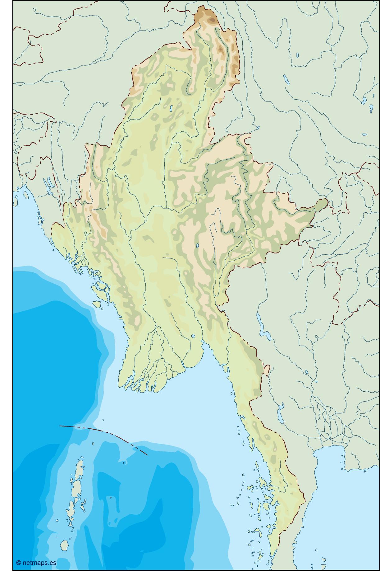 Burma illustrator eps map vector