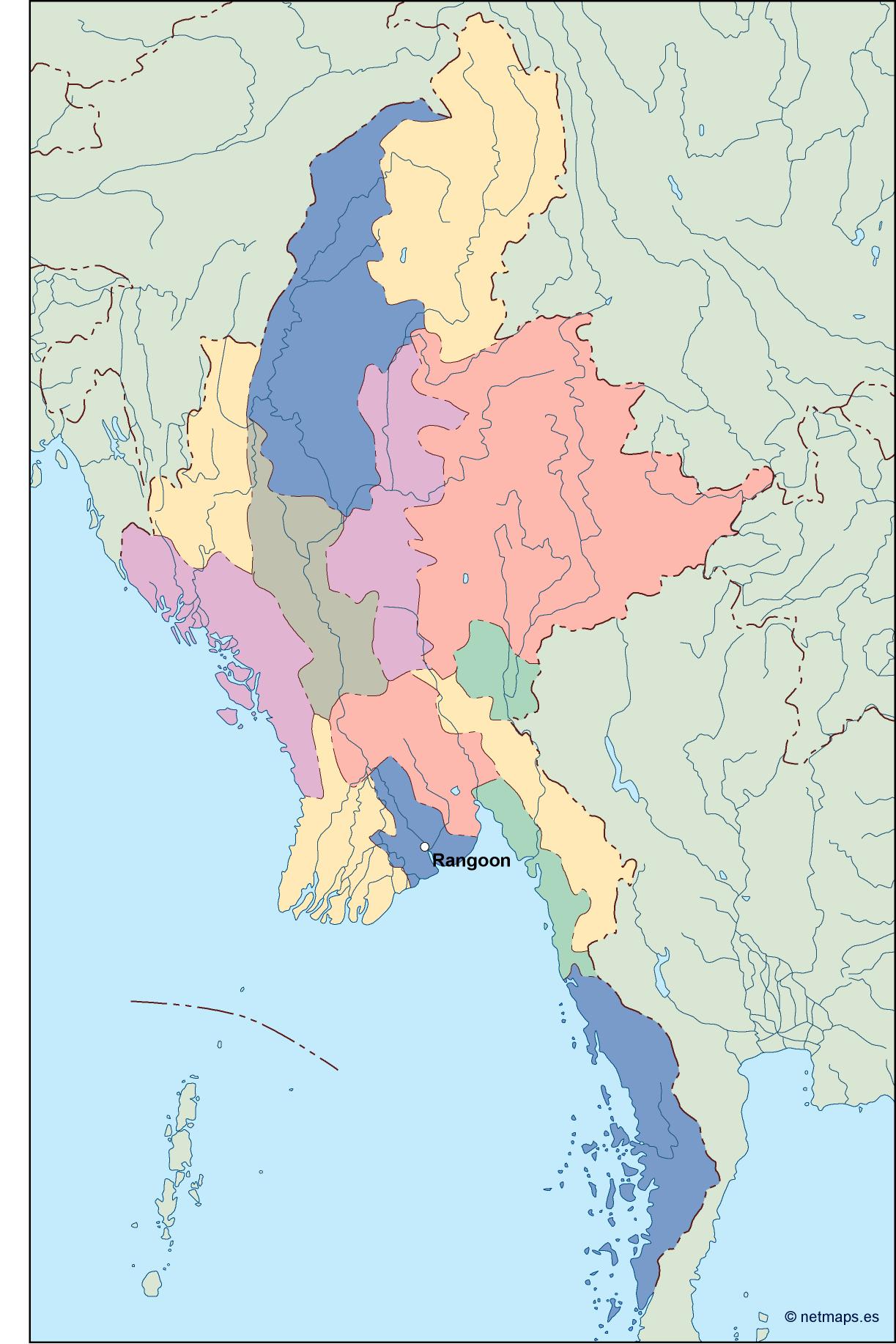 Burma eps map vector