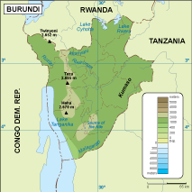 Burundi physical eps map vector