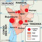 Burundi population eps map vector