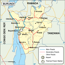 Burundi transportation eps map vector