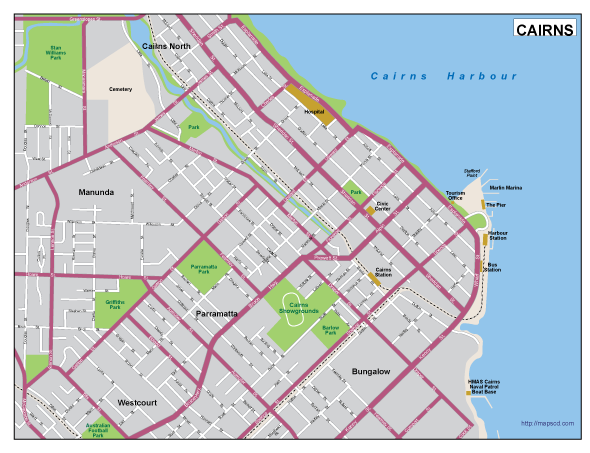 Cairns EPS map vector