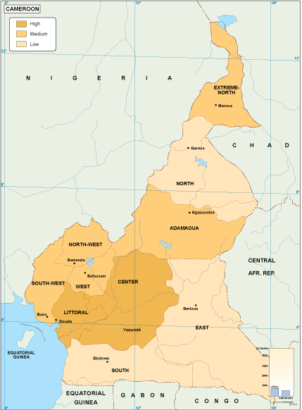 Cameroon economic eps map vector