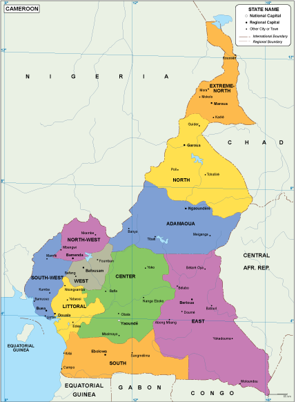 Cameroon EPS map vector