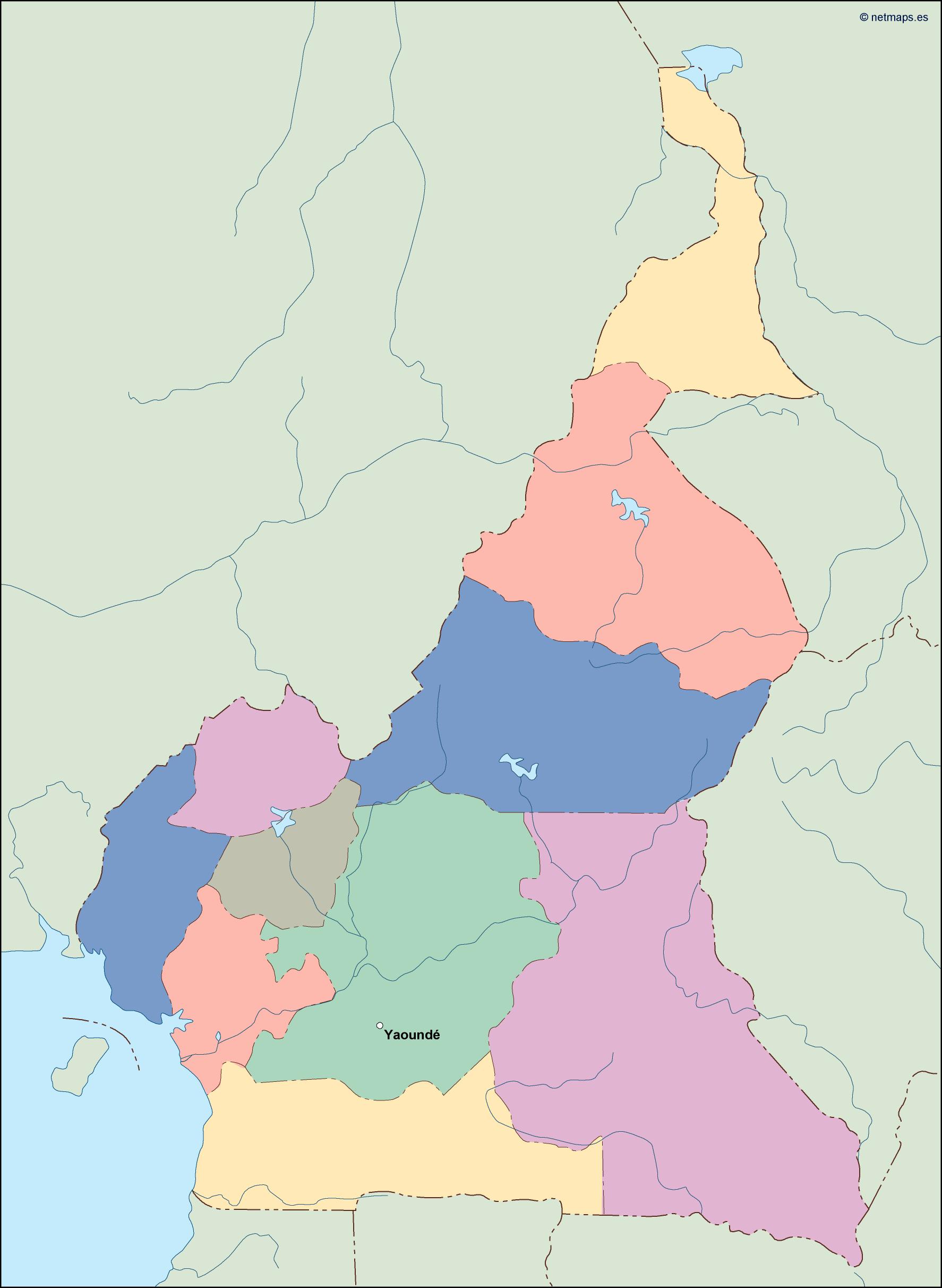 Cameroon eps map vector