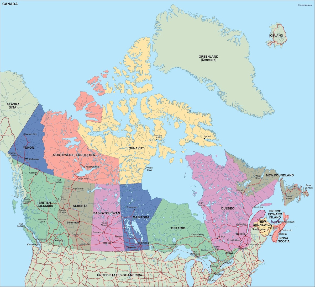Canada political eps map vector