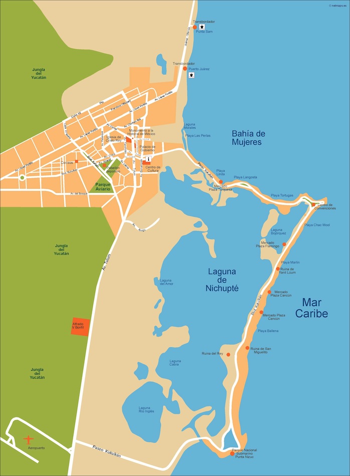 Cancun eps illustrator vector map