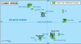 Cape Verde vegetation eps map vector
