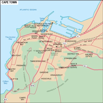 Cape Town city eps map vector