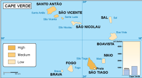 Cape Verde economic eps map vector