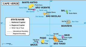 Cape Verde EPS map vector