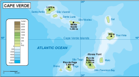 Cape Verde physical eps map vector