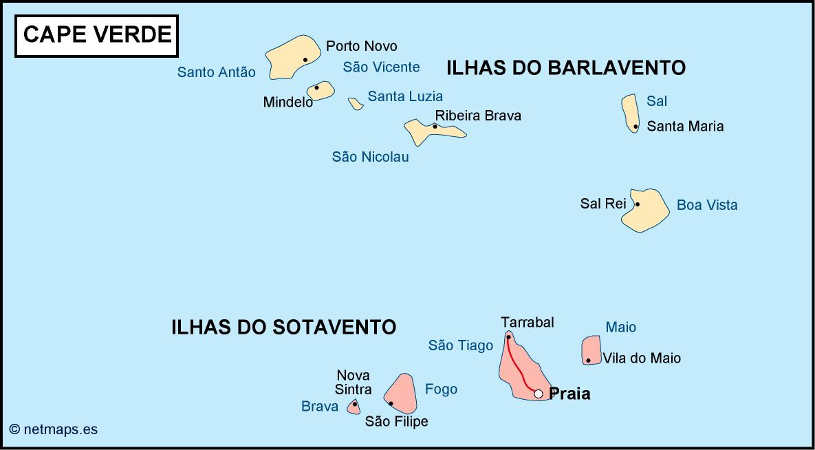 Cape verde political eps map vector