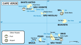 Cape Verde transportation eps map vector