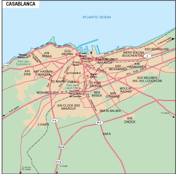 Casablanca city eps map vector