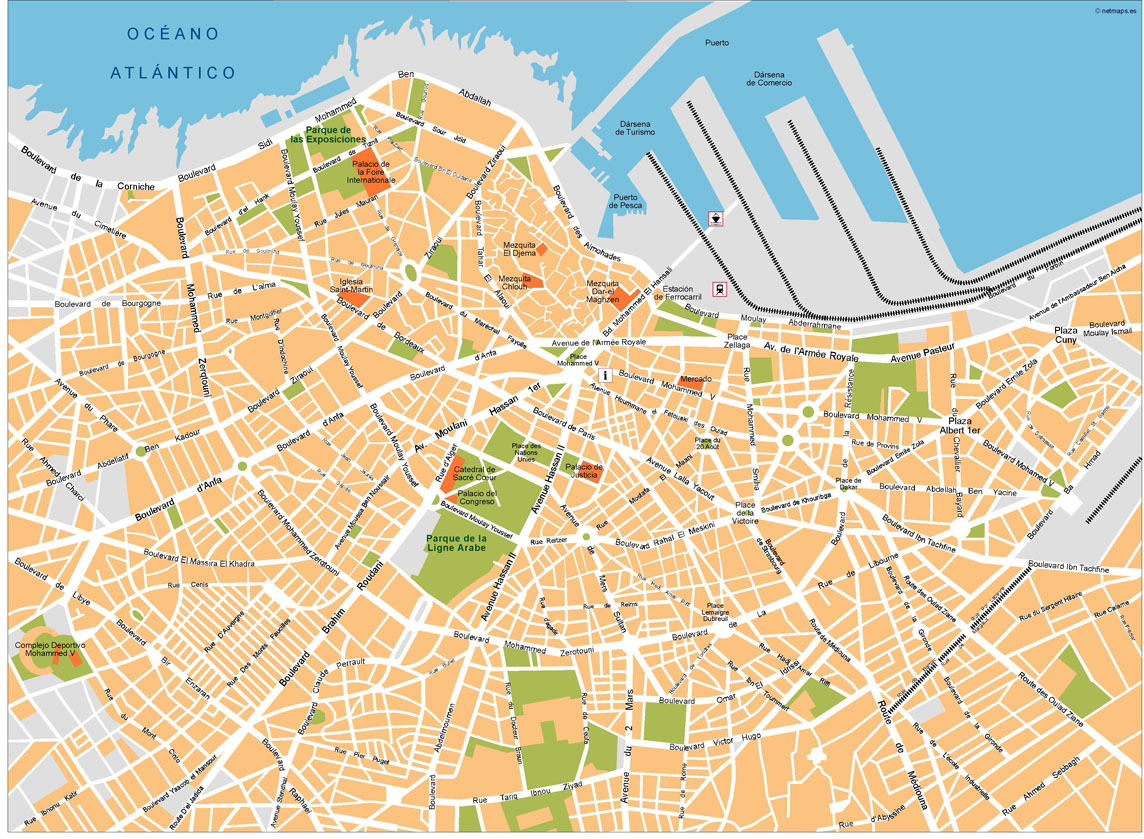 Casablanca Illustrator eps map vector