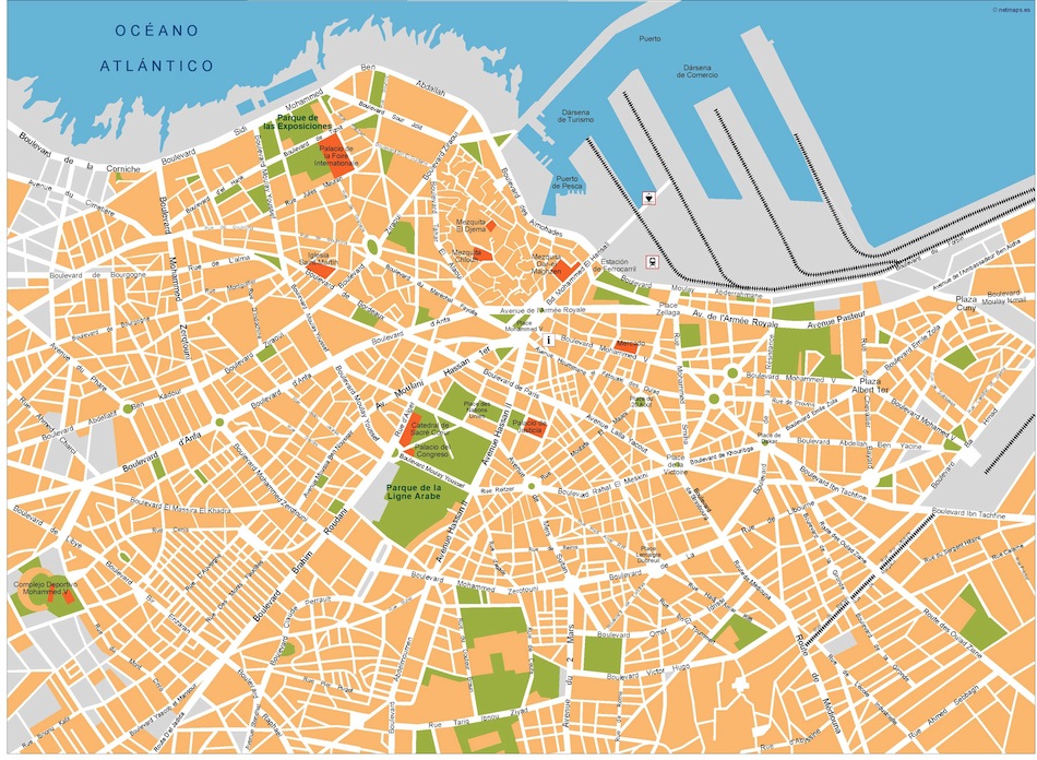 Casablanca eps illustrator vector map
