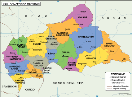 Central Afr Rep EPS map vector