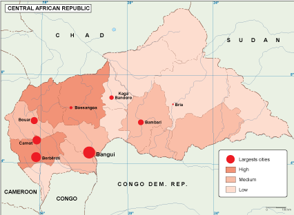 Central Afr Rep population eps map vector