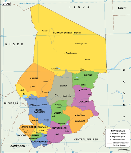 Chad EPS map vector