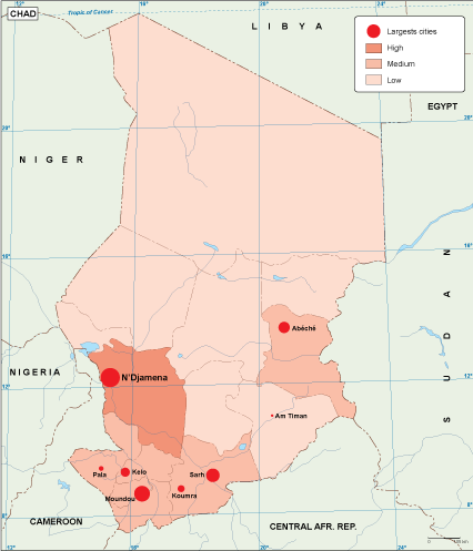 Chad population eps map vector
