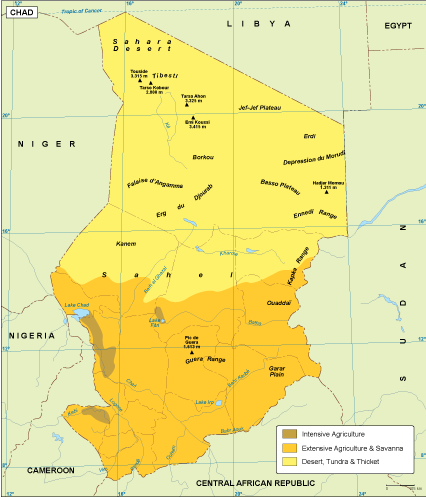 Chad vegetation eps map vector