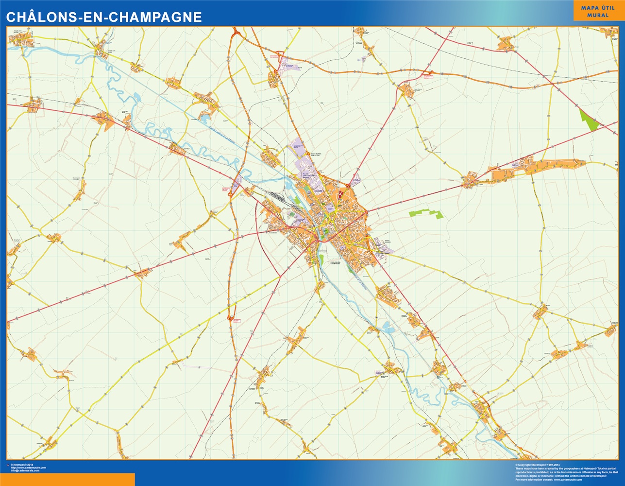 Chalons en champagne carte illustrator eps