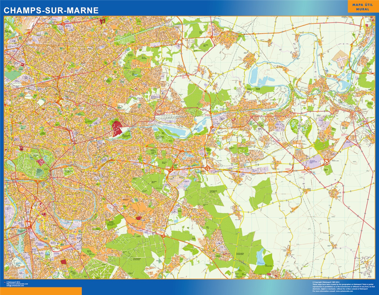 Champs sur marne carte illustrator eps