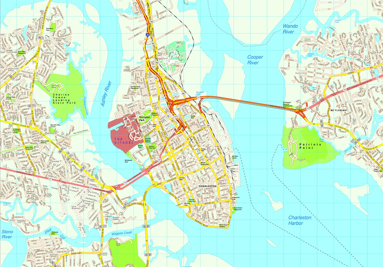 Charleston eps map vector