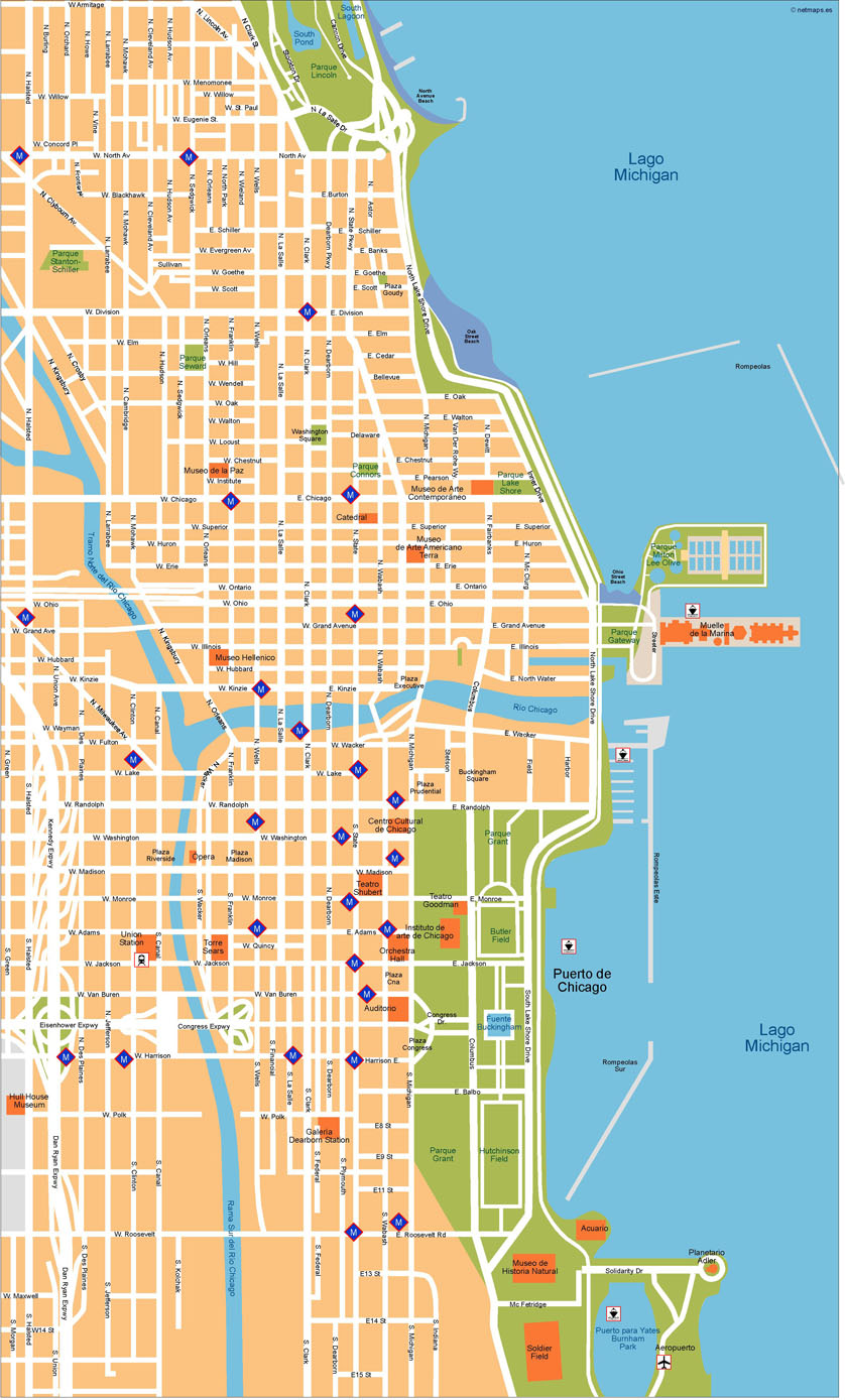 Chicago Illustrator eps map vector